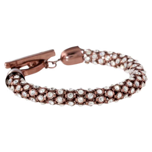 Anne Klein Crystal Glass Tubular Pave Bracelet