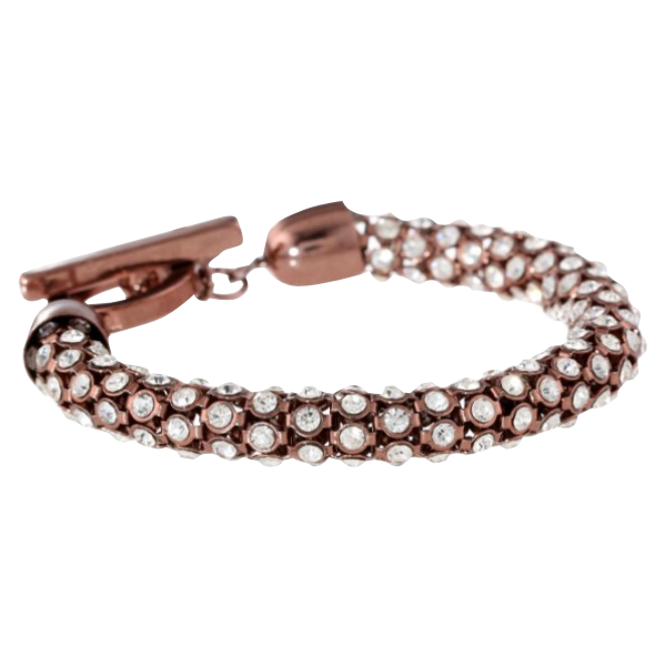 Anne Klein Crystal Glass Tubular Pave Bracelet