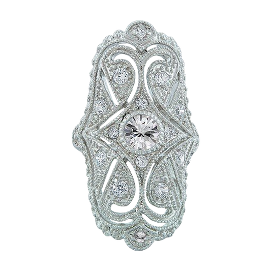 Bling Jewelry Great Gatsby Inspired CZ Vintage Style Full Finger Armor Ring