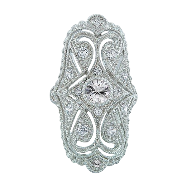 Bling Jewelry Great Gatsby Inspired CZ Vintage Style Full Finger Armor Ring