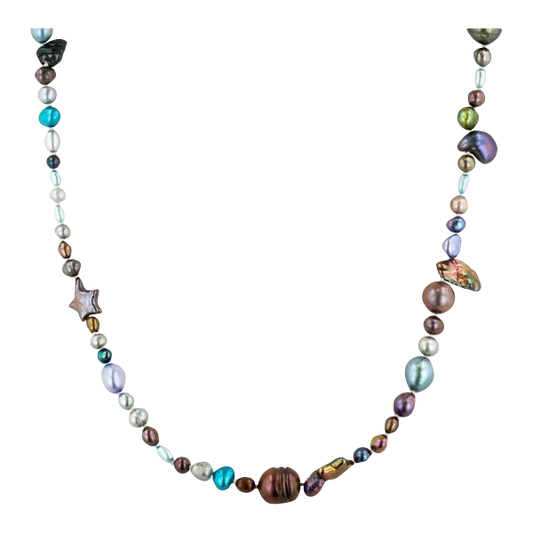 5-11mm Multi-Colored Freshwater Cultured Pearl Endless Necklac