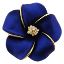 Blue Hawaiian Plumeria Flower Pin Swarovski Crystal Pin Brooch And Penda